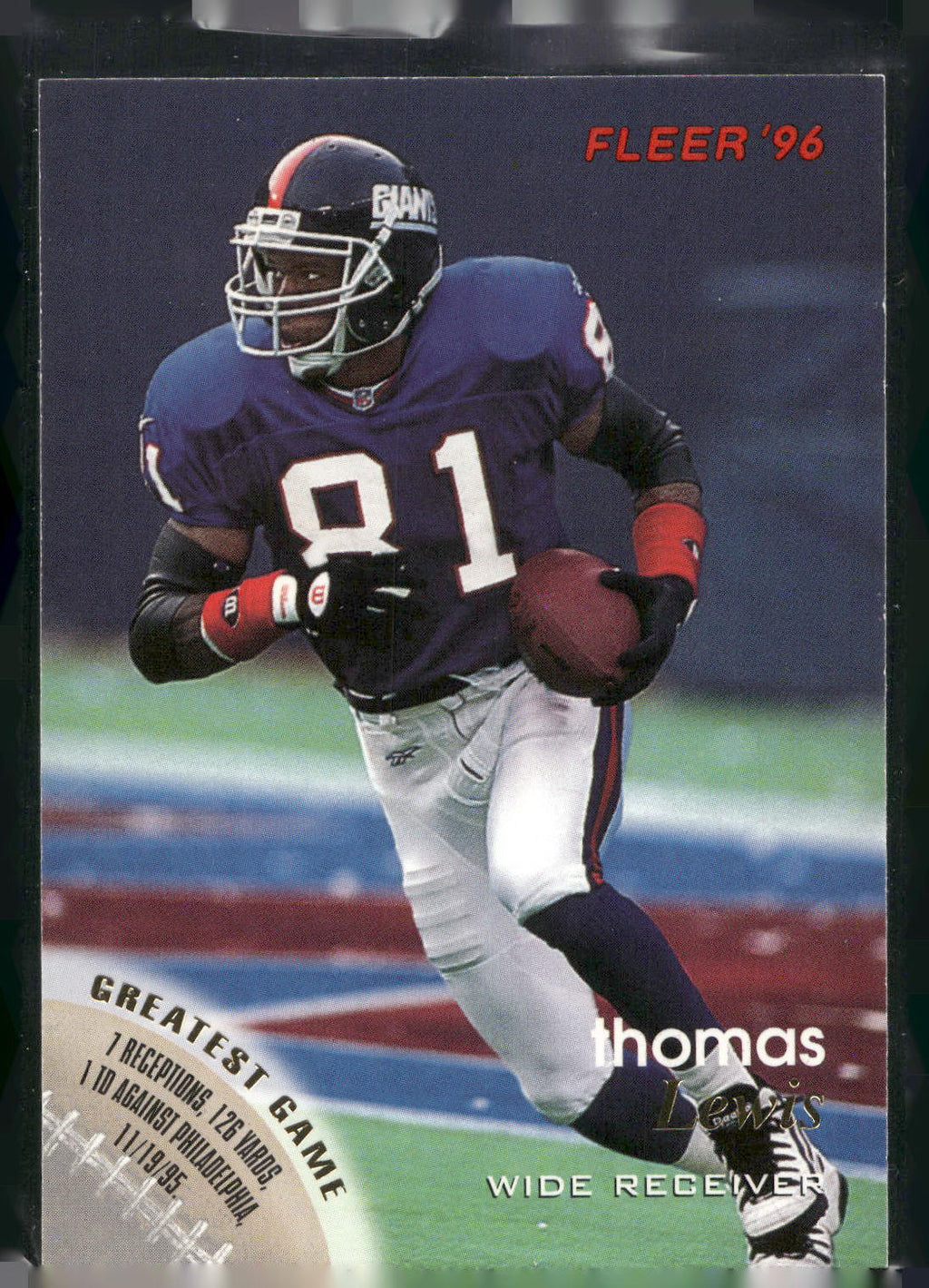 1996 Fleer #92 Thomas Lewis