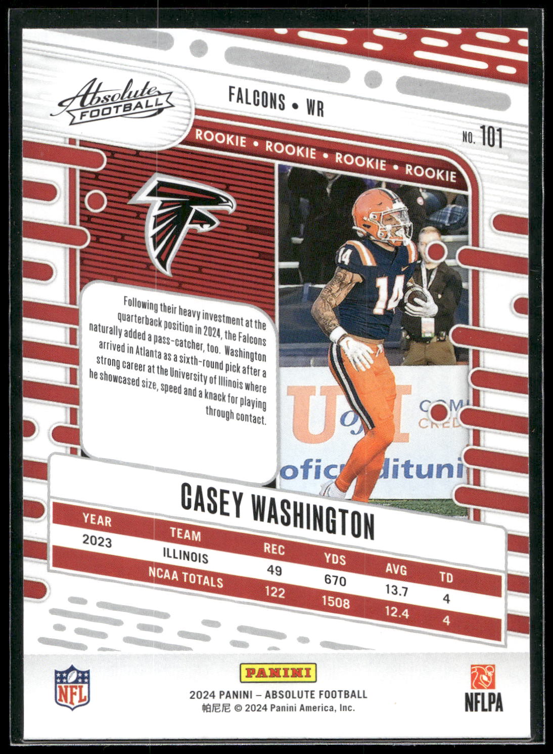 2024 Panini Absolute #101 Casey Washington Retail