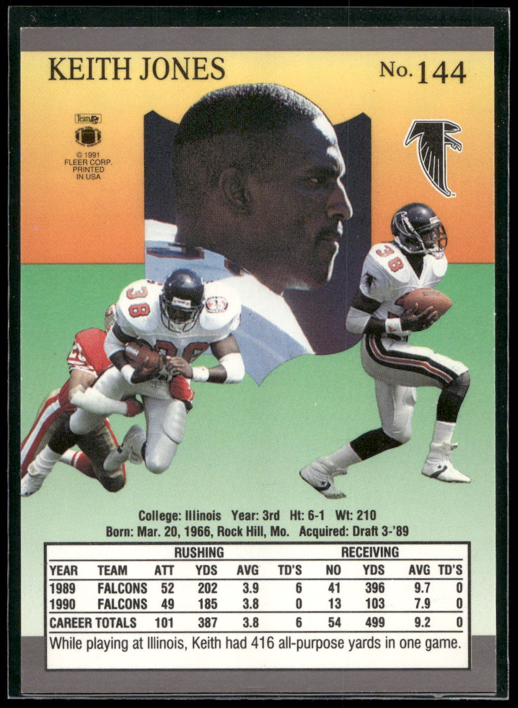 1991 Ultra #144 Keith Jones