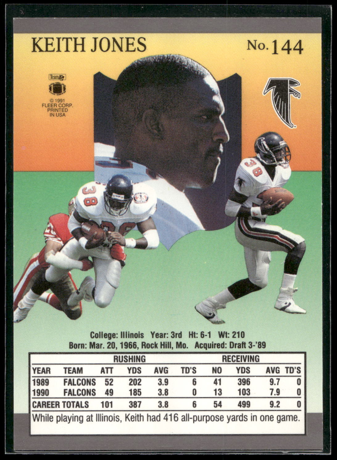1991 Ultra #144 Keith Jones