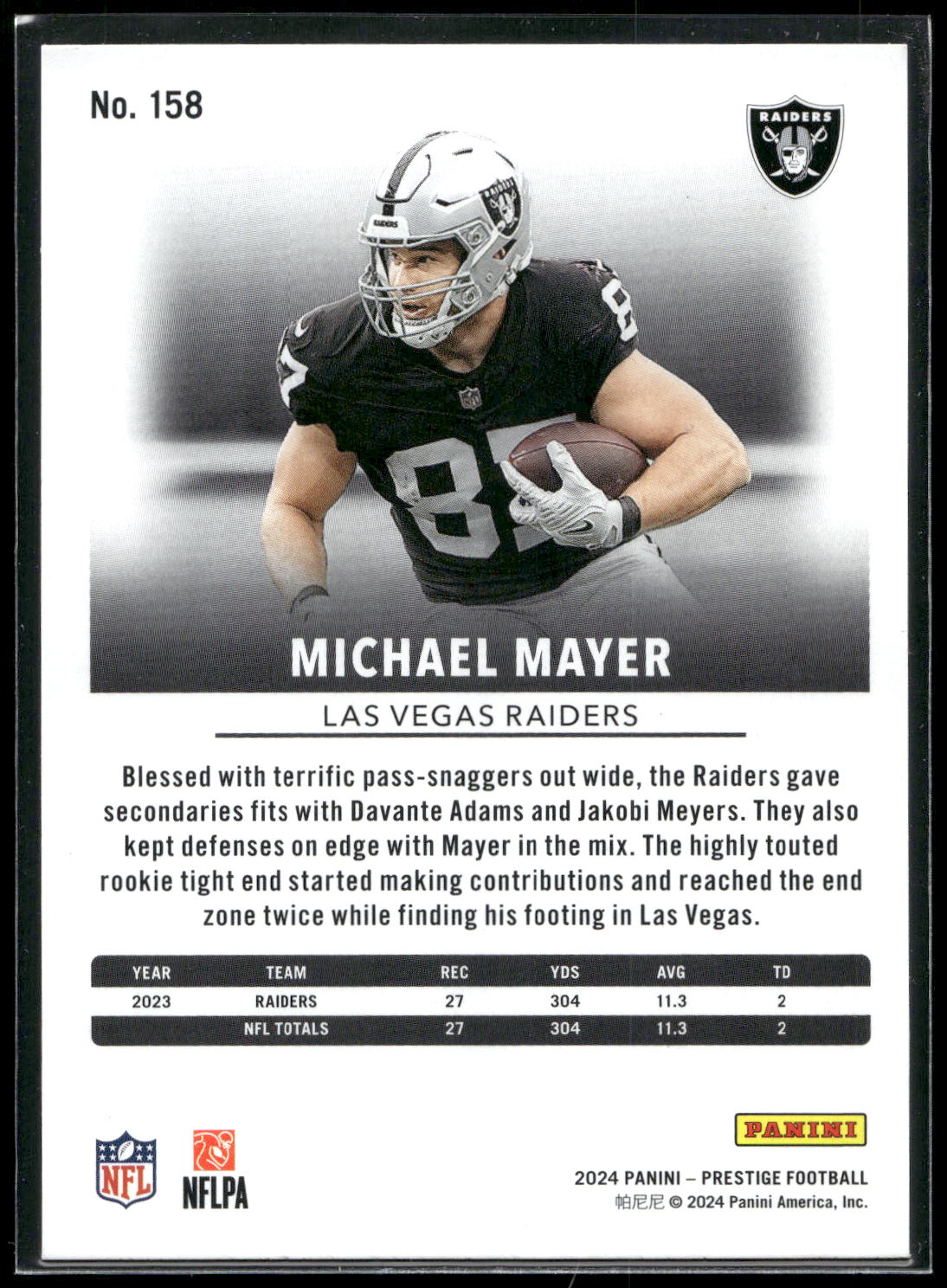 2024 Panini Prestige #158 Michael Mayer