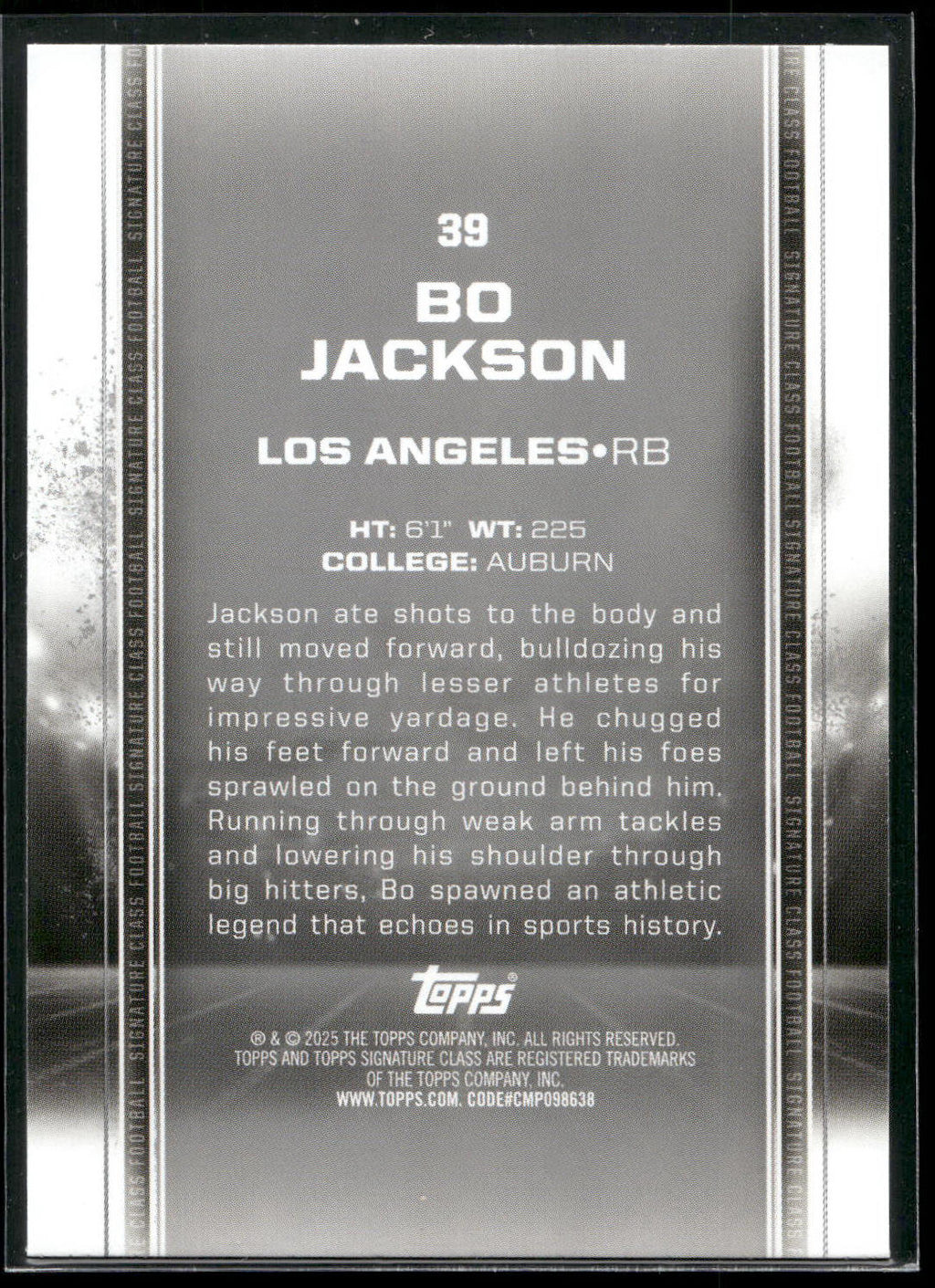 2024 Topps Signature Class #39 Bo Jackson