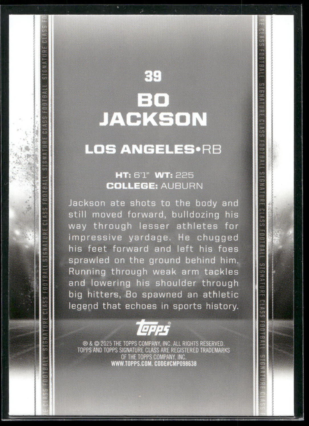 2024 Topps Signature Class #39 Bo Jackson