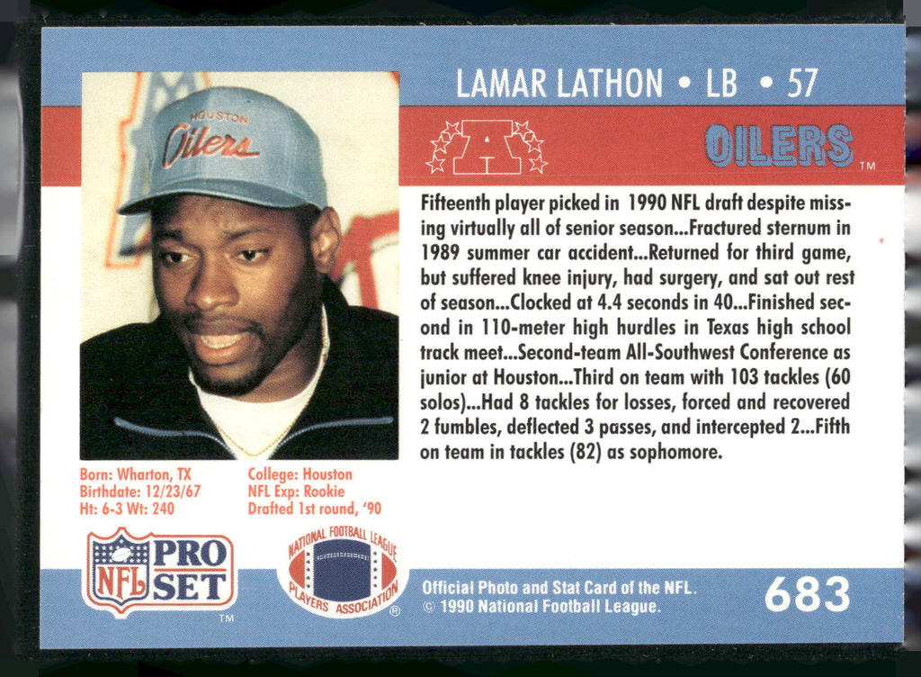 1990 Pro Set #683 Lamar Lathon