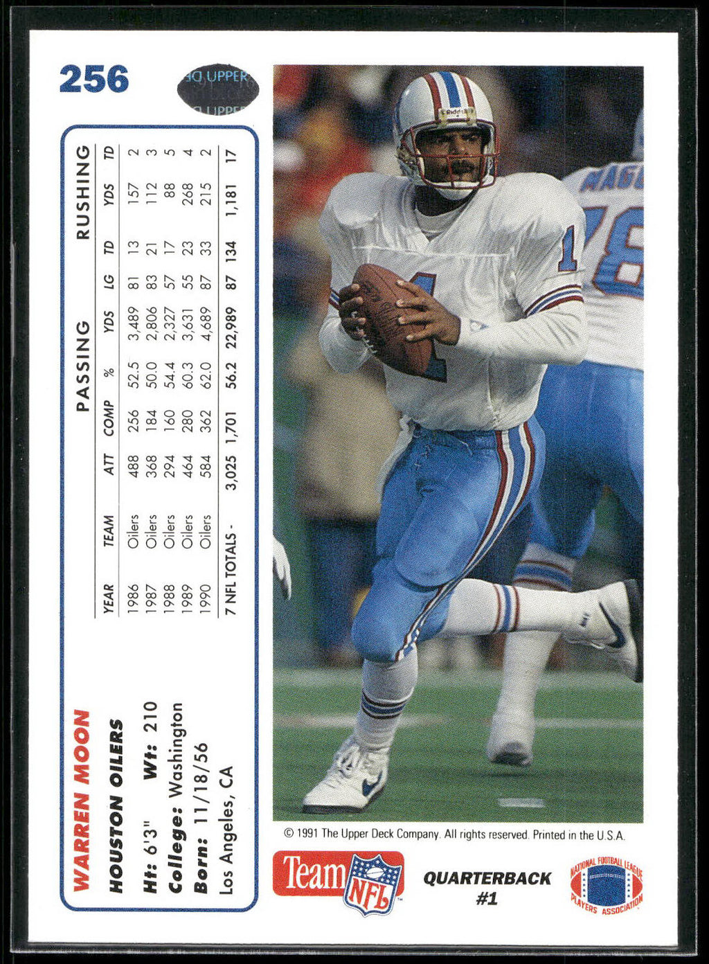 1991 Upper Deck #256 Warren Moon