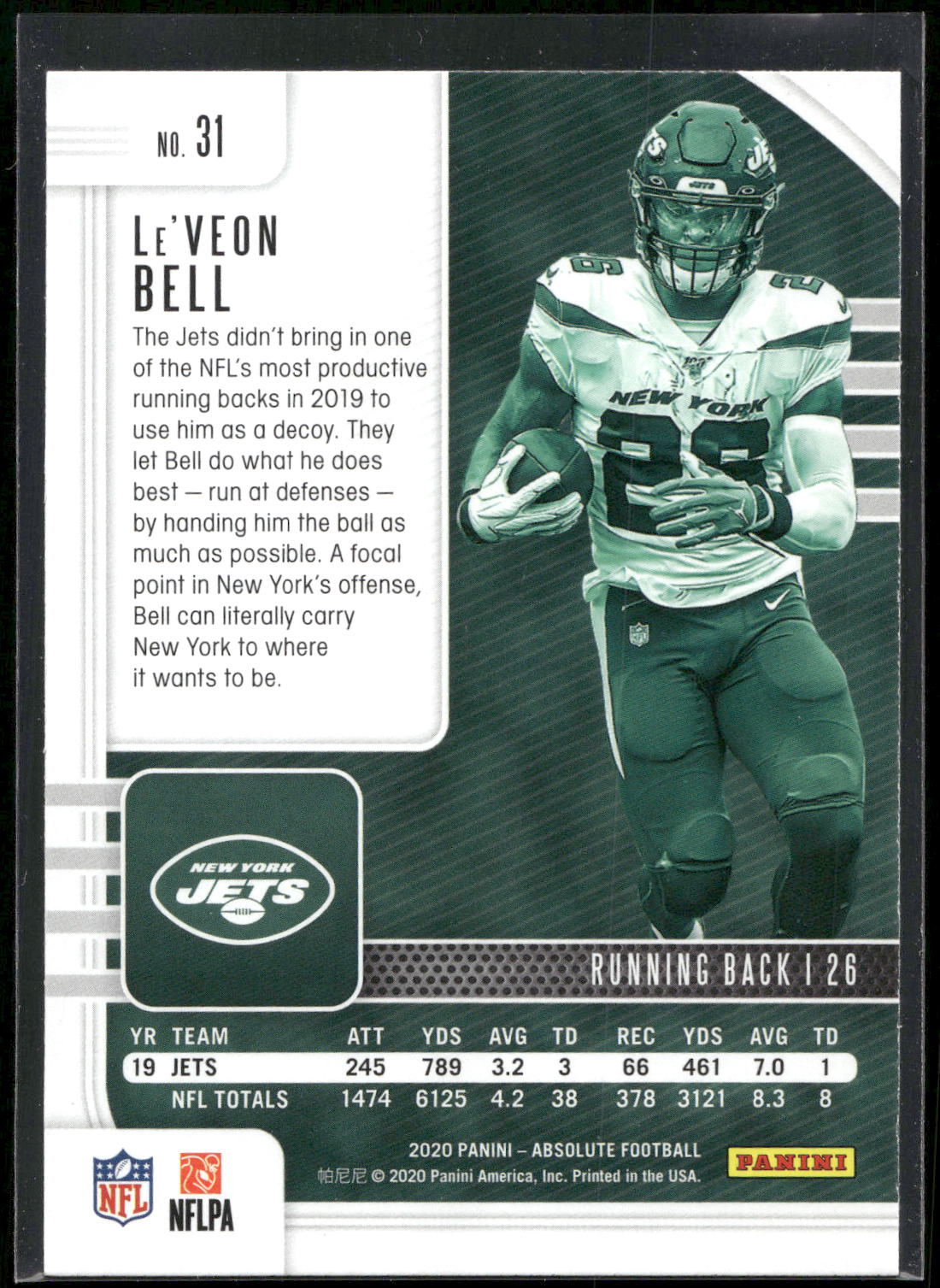 2020 Panini Absolute #31 Le'Veon Bell Retail