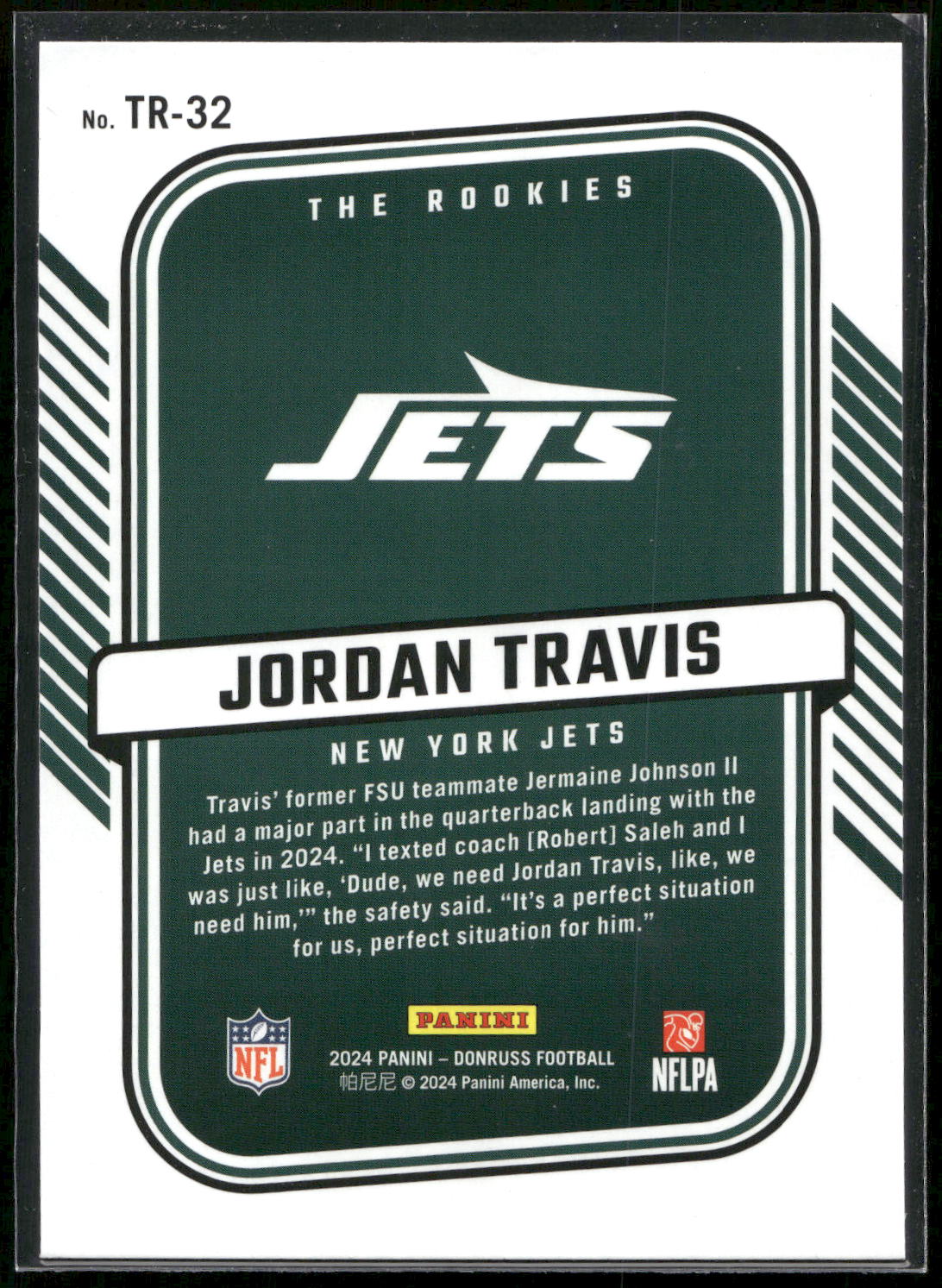 2024 Donruss #TR-32 Jordan Travis The Rookies