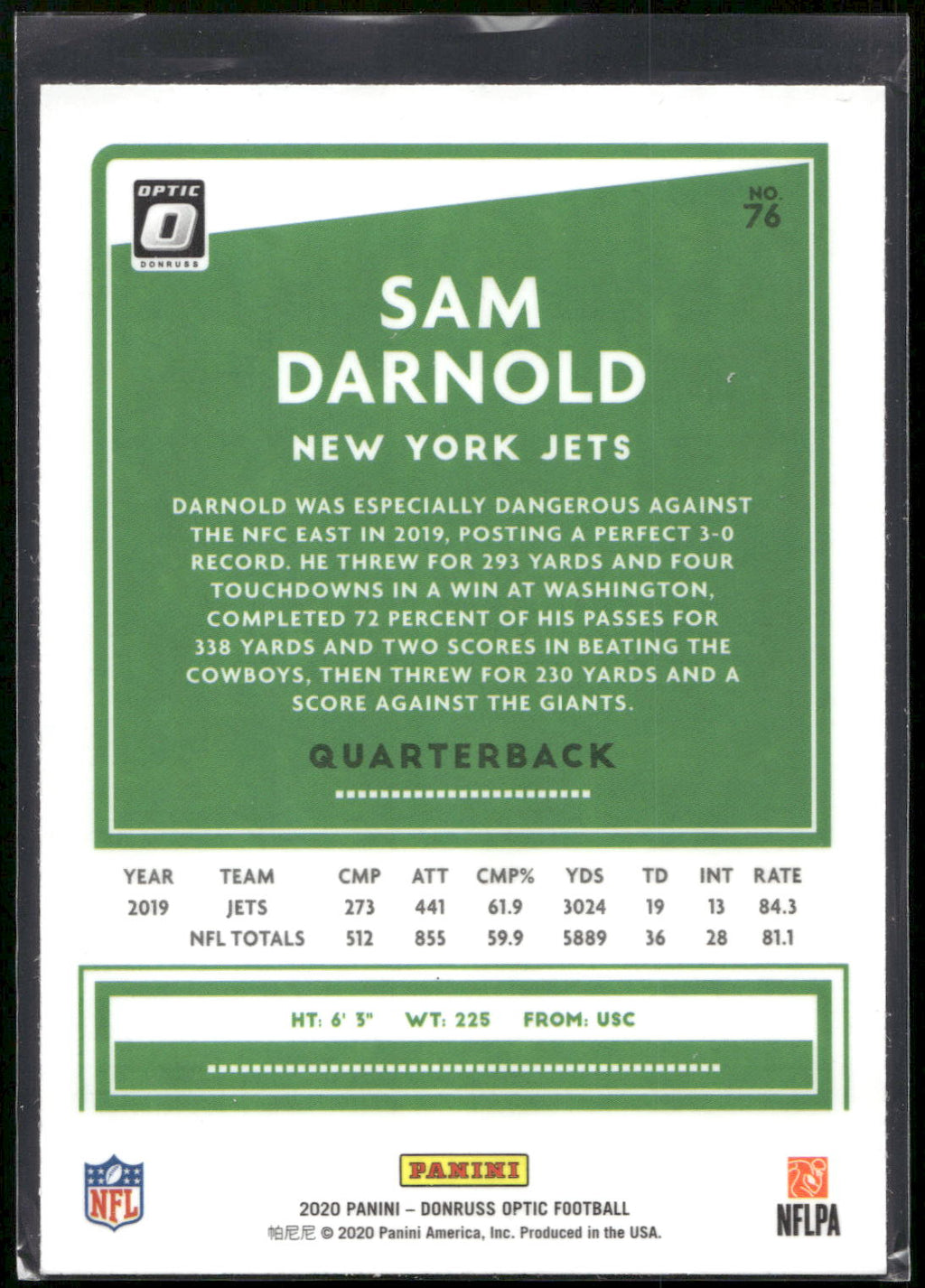 2020 Donruss Optic #76 Sam Darnold