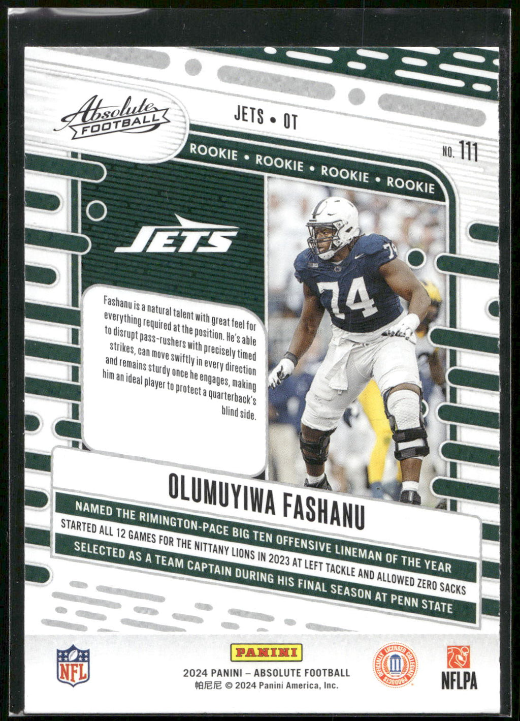 2024 Panini Absolute #111 Olumuyiwa Fashanu Retail