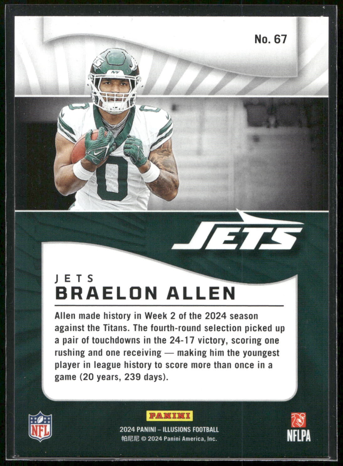 2024 Panini Illusions #67 Braelon Allen Retail