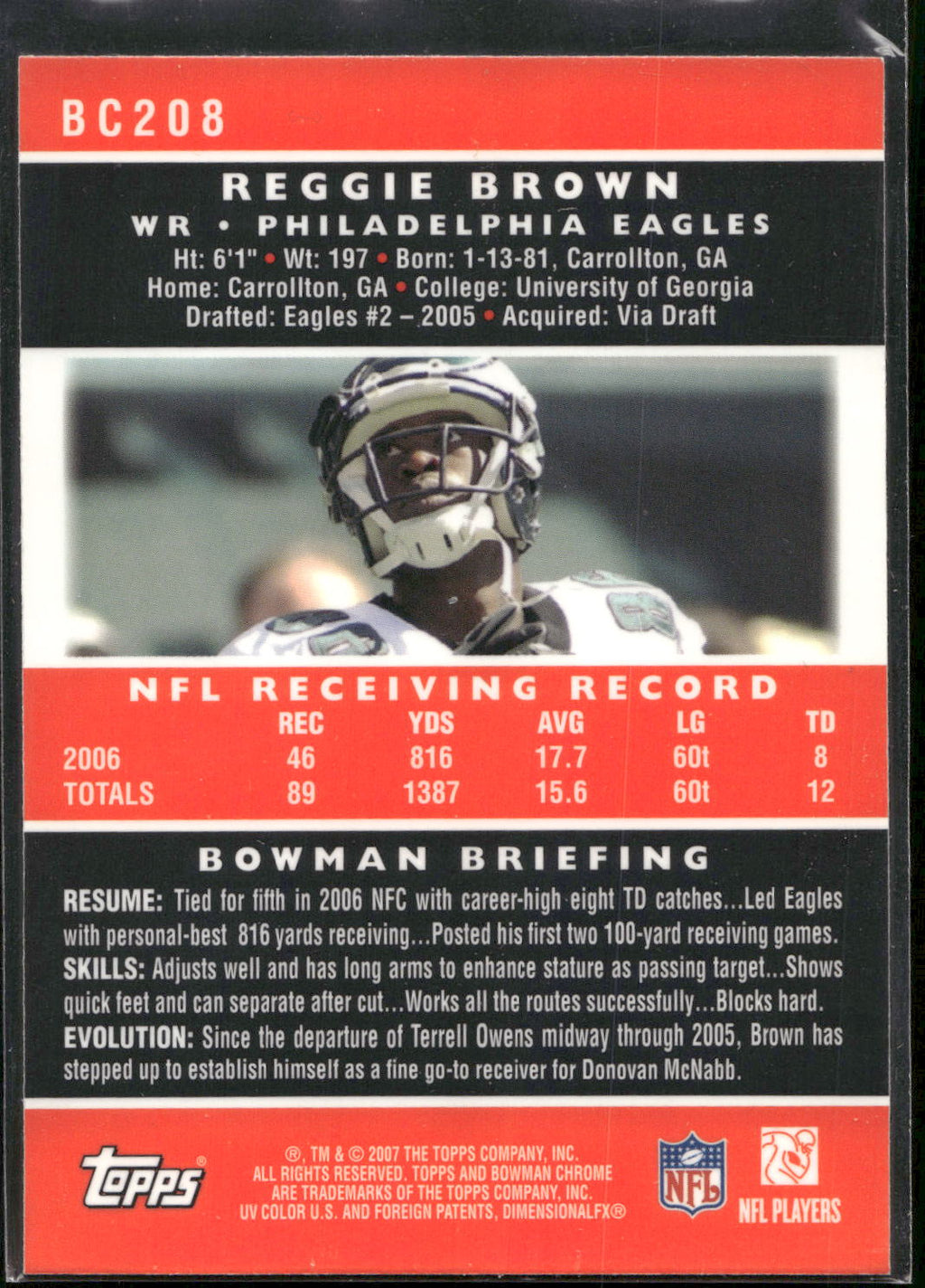 2007 Bowman Chrome #BC208 Reggie Brown