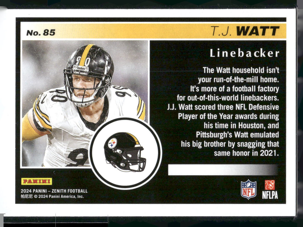 2024 Panini Zenith #85 T.J. Watt Retail