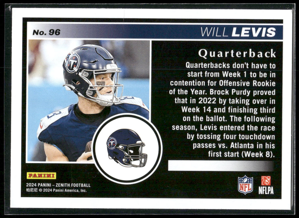 2024 Panini Zenith #96 Will Levis Retail