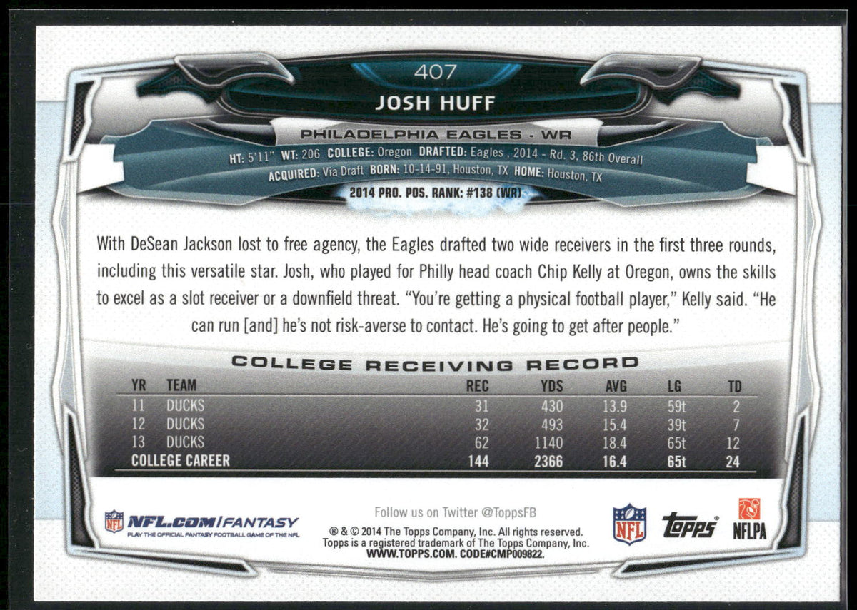 2014 Topps #407 Josh Huff
