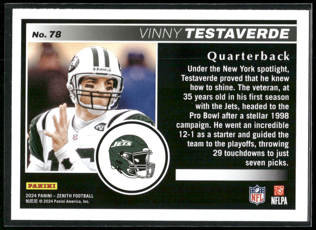 2024 Panini Zenith #78 Vinny Testaverde Retail