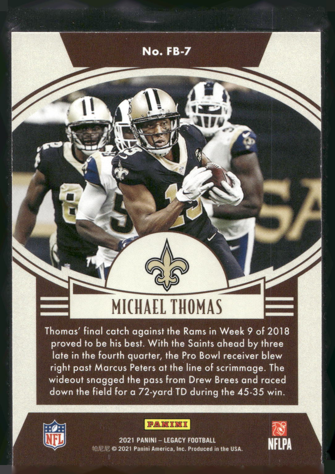 2021 Panini Legacy #FB-7 Michael Thomas Flashback
