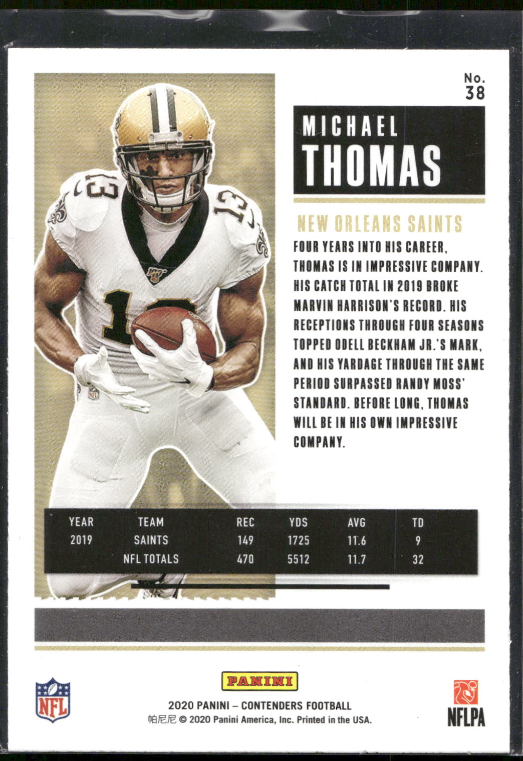 2020 Panini Contenders #38 Michael Thomas