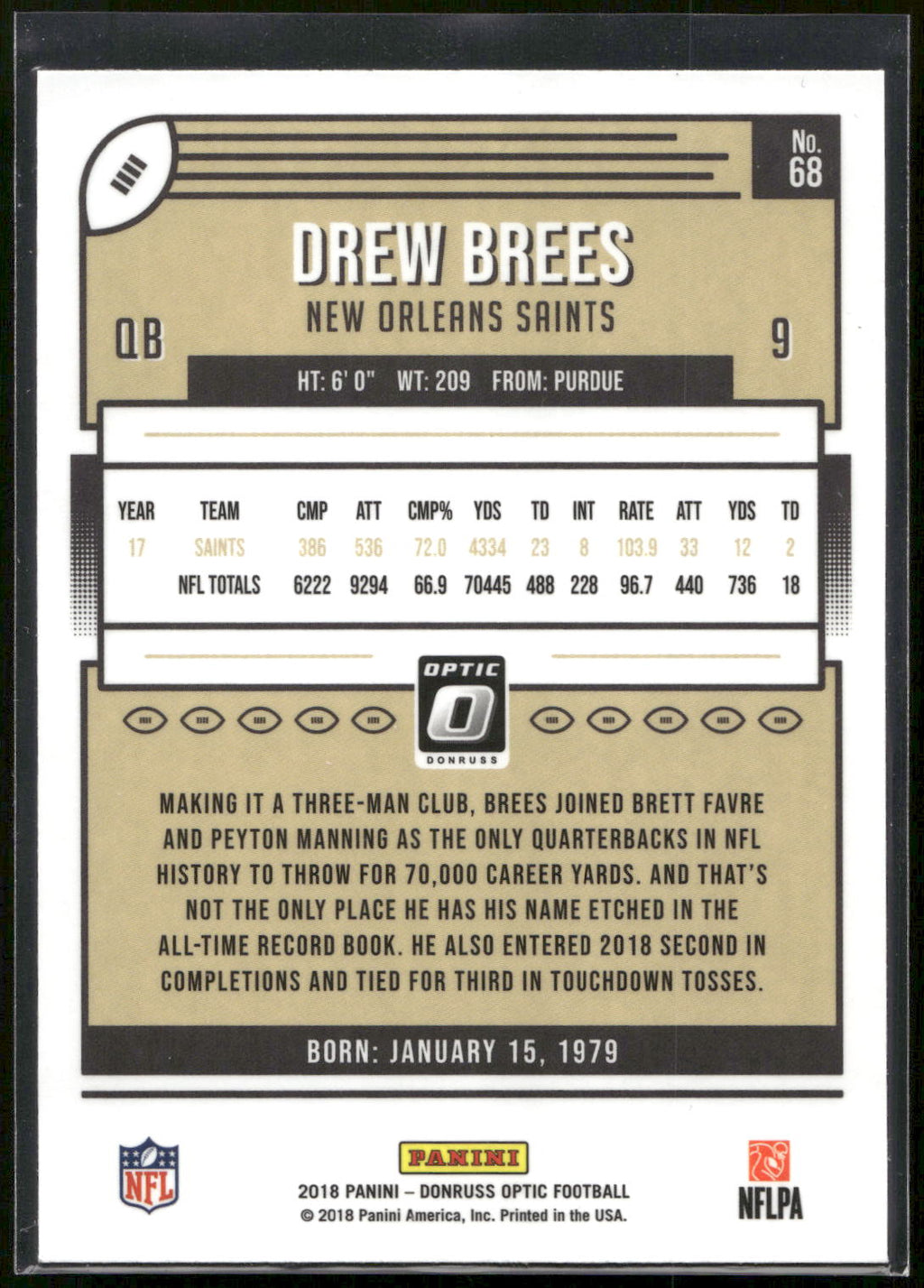 2018 Donruss Optic #68 Drew Brees
