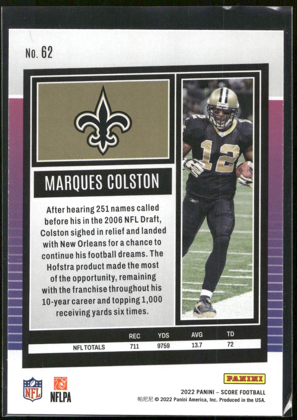 2022 Score #62 Marques Colston