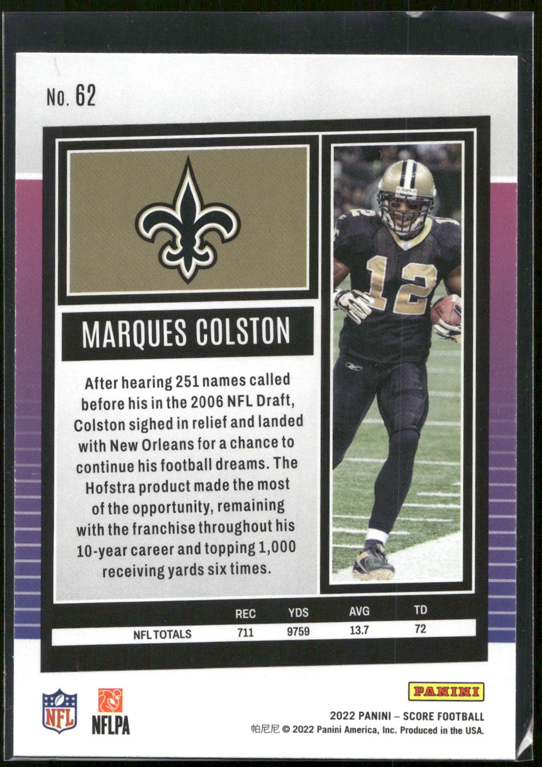 2022 Score #62 Marques Colston