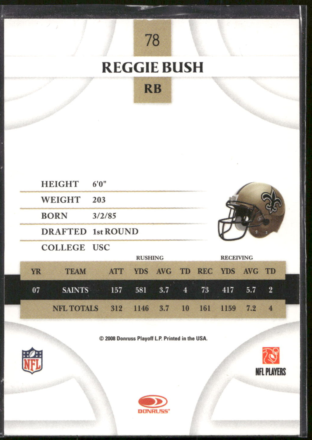 2008 Donruss Threads #78 Reggie Bush