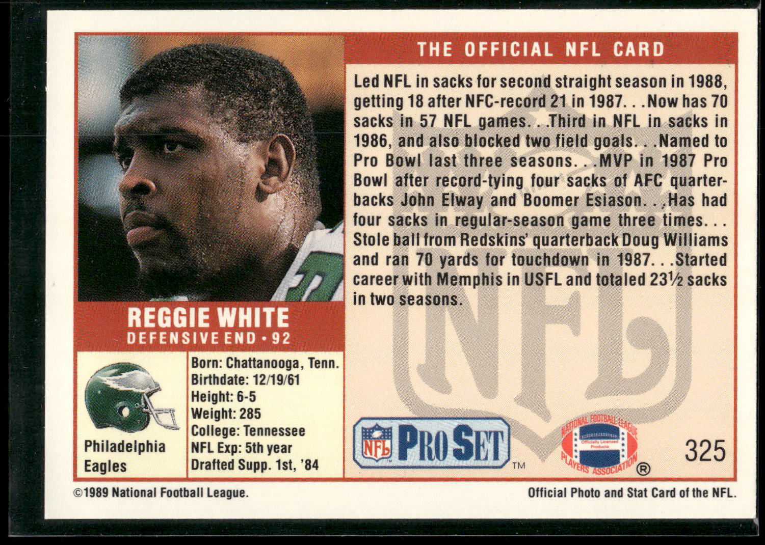 1989 Pro Set #325 Reggie White