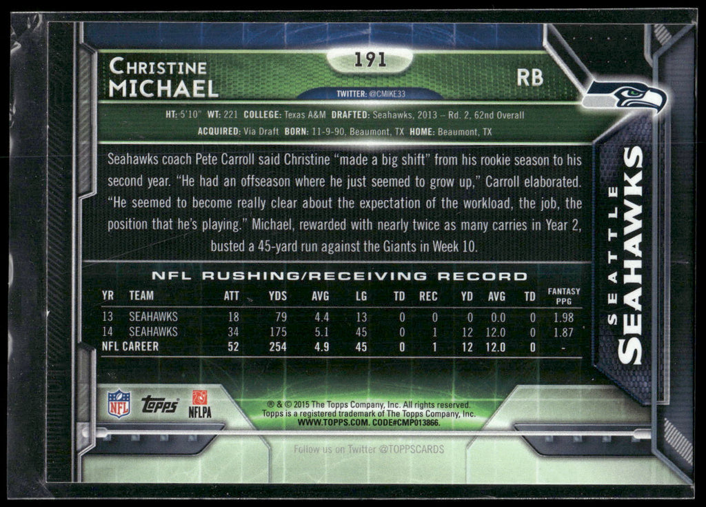2015 Topps #191 Christine Michael