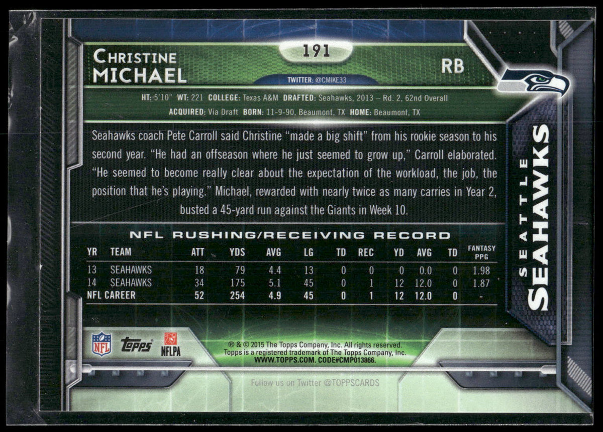 2015 Topps #191 Christine Michael