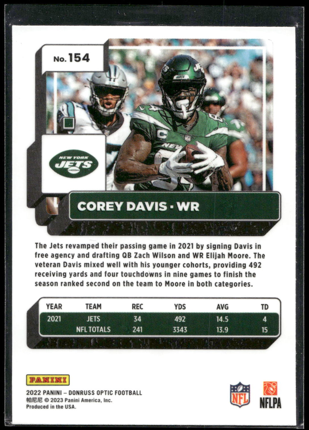 2022 Donruss Optic #154 Corey Davis