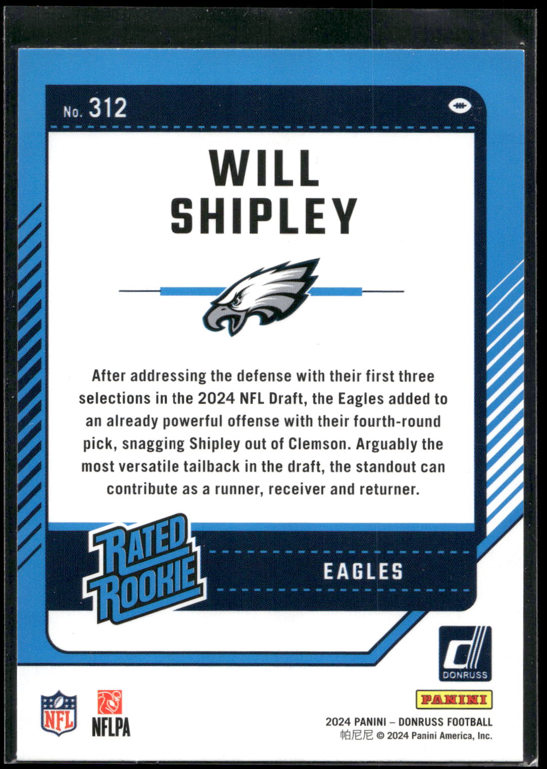 2024 Donruss #312 Will Shipley
