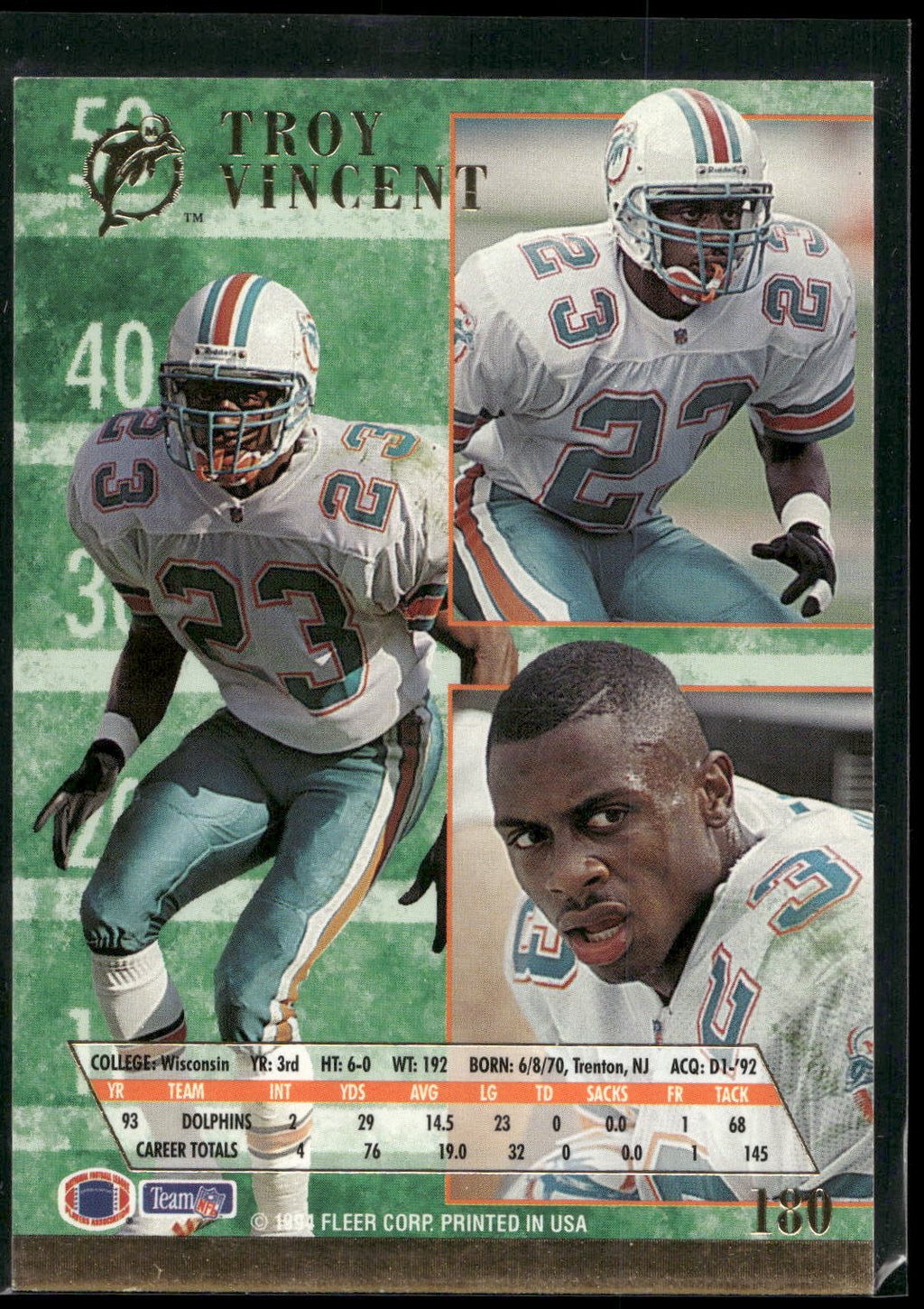 1994 Ultra #180 Troy Vincent