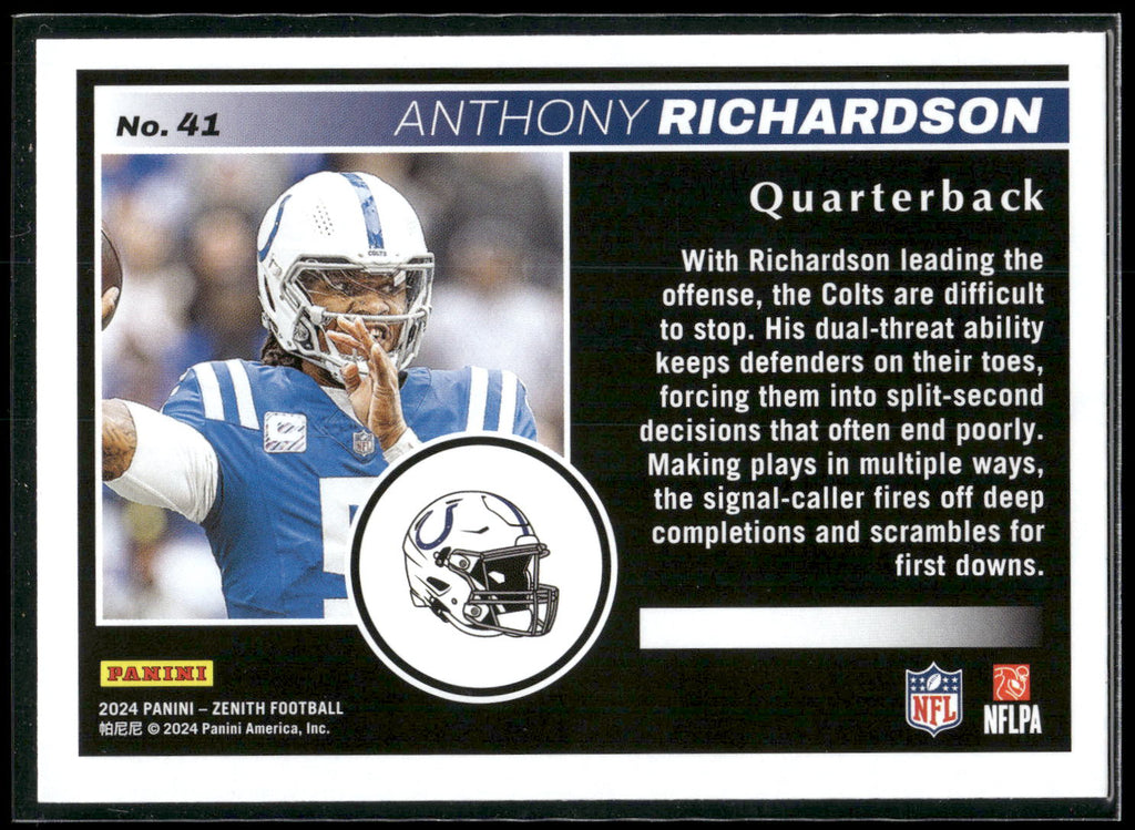 2024 Panini Zenith #41 Anthony Richardson