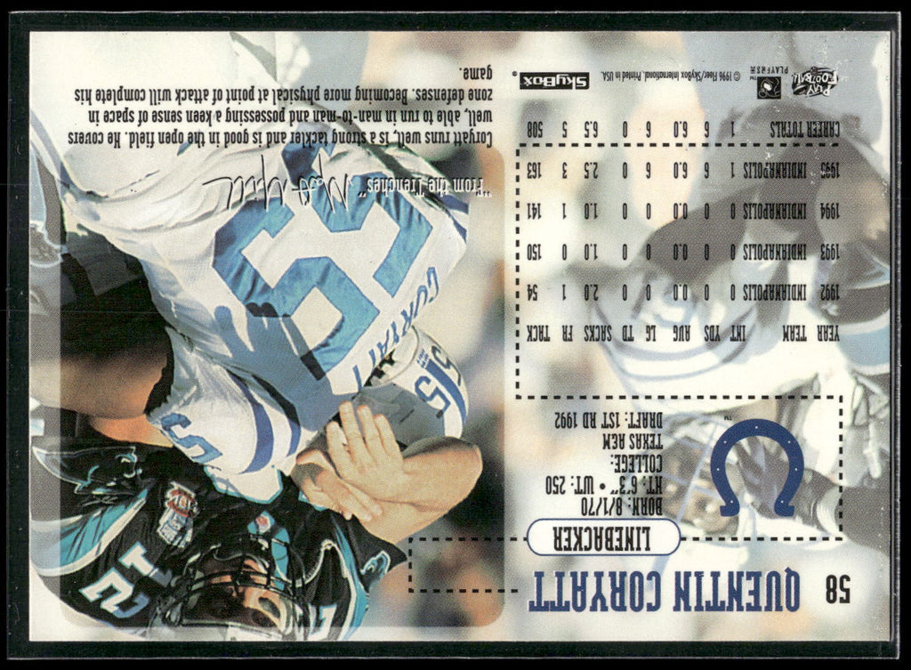 1996 SkyBox Impact #58 Quentin Coryatt