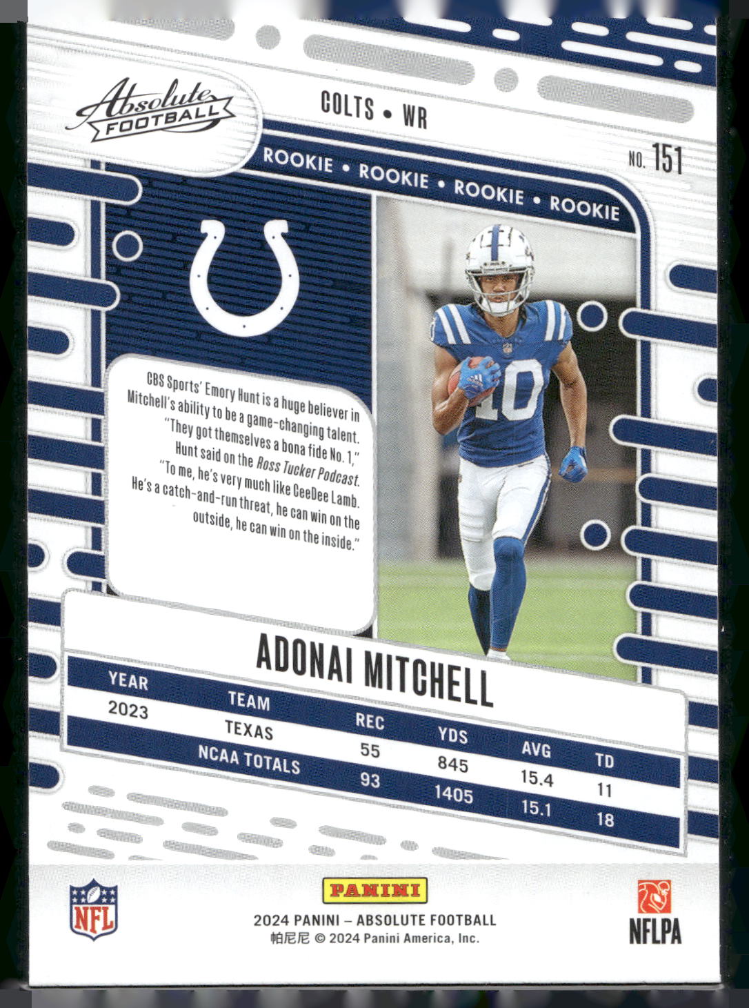 2024 Panini Absolute #151 Adonai Mitchell Retail