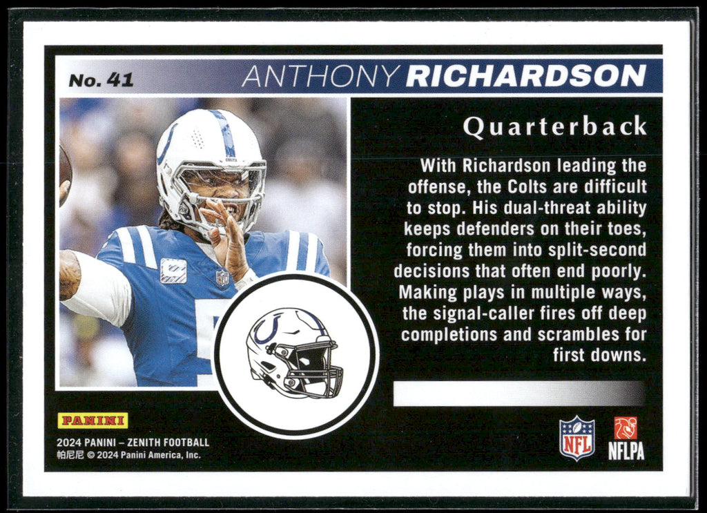 2024 Panini Zenith #41 Anthony Richardson Retail