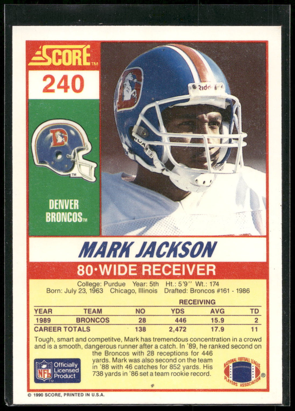 1990 Score #240 Mark Jackson
