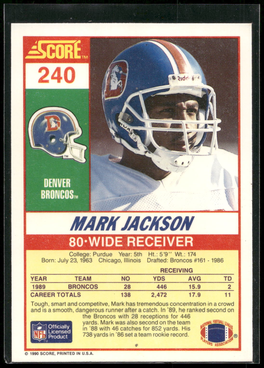 1990 Score #240 Mark Jackson