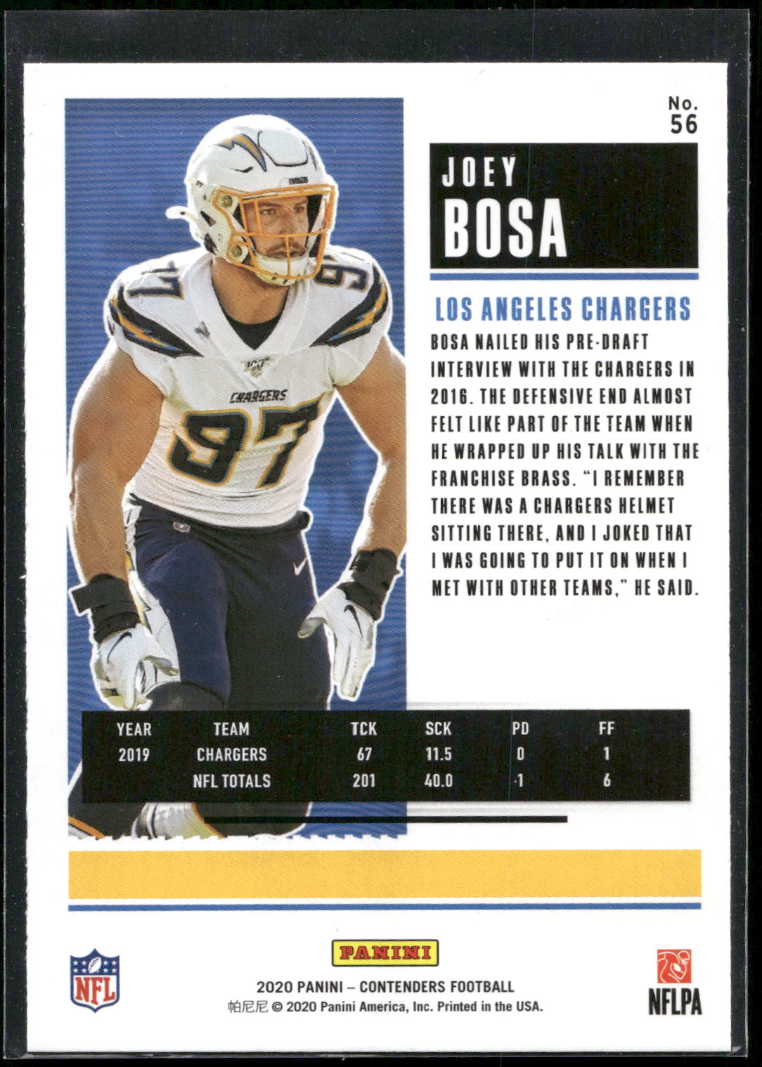 2020 Panini Contenders #56 Joey Bosa