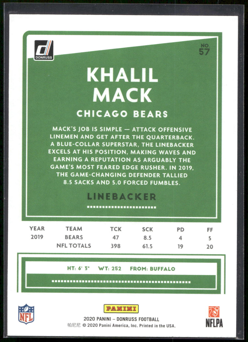 2020 Donruss #57 Khalil Mack