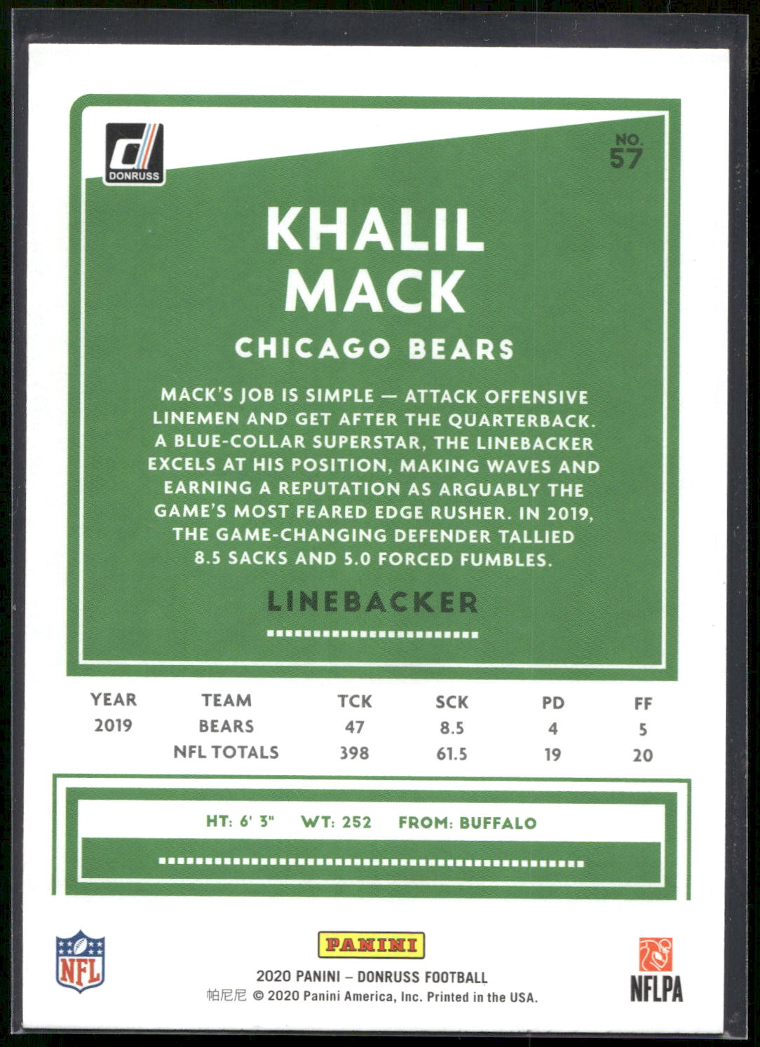 2020 Donruss #57 Khalil Mack