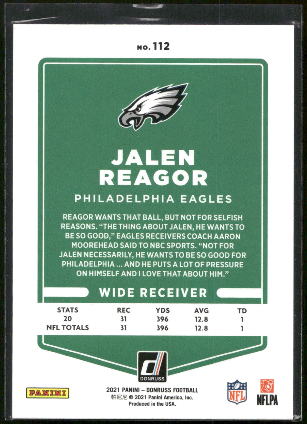 2021 Donruss #112 Jalen Reagor