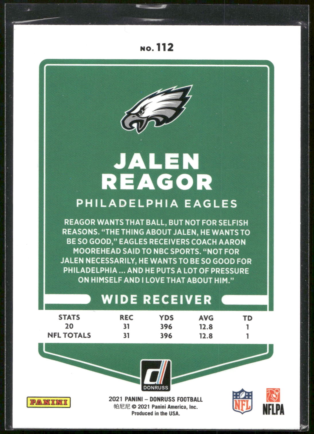 2021 Donruss #112 Jalen Reagor