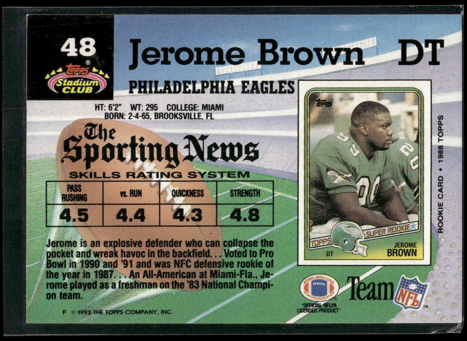 1992 Stadium Club #48 Jerome Brown