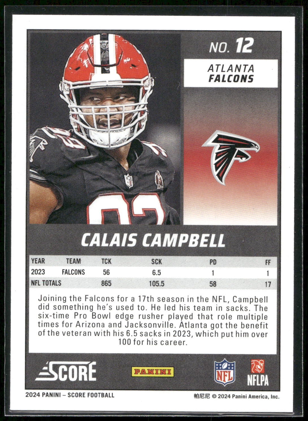 2024 Score #12 Calais Campbell