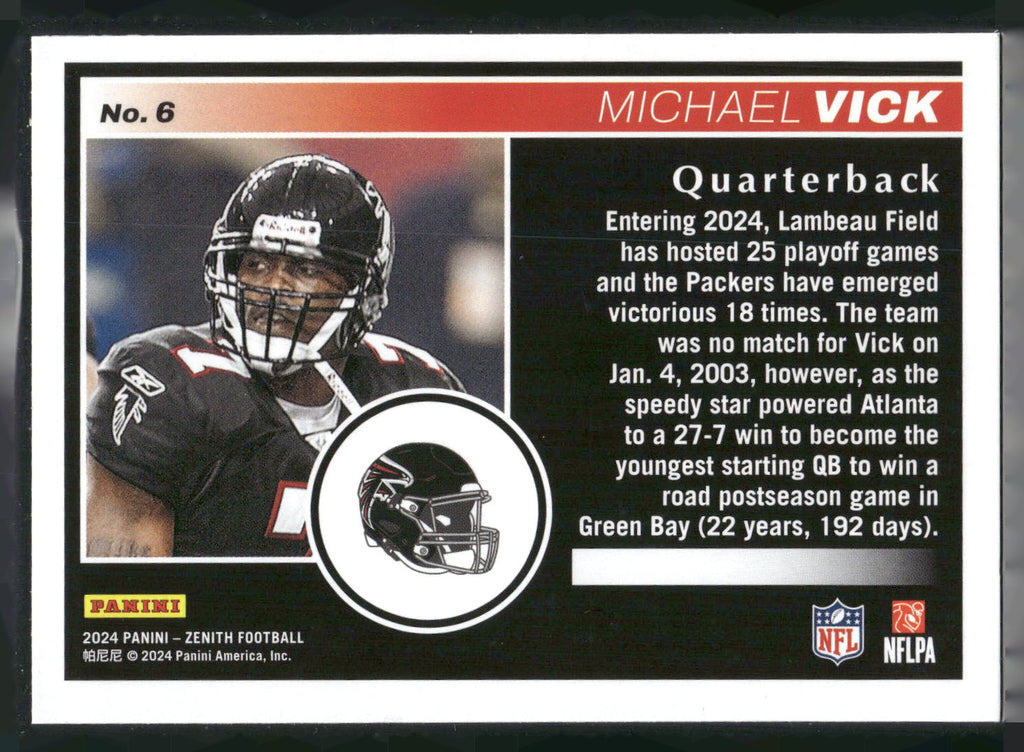 2024 Panini Zenith #6 Michael Vick Two Minute Drill