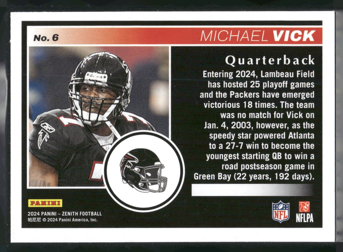 2024 Panini Zenith #6 Michael Vick Two Minute Drill
