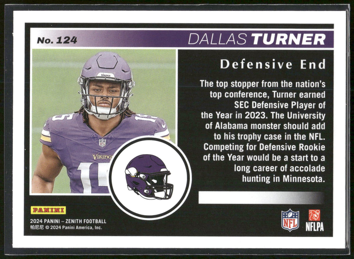 2024 Panini Zenith #124 Dallas Turner Retail