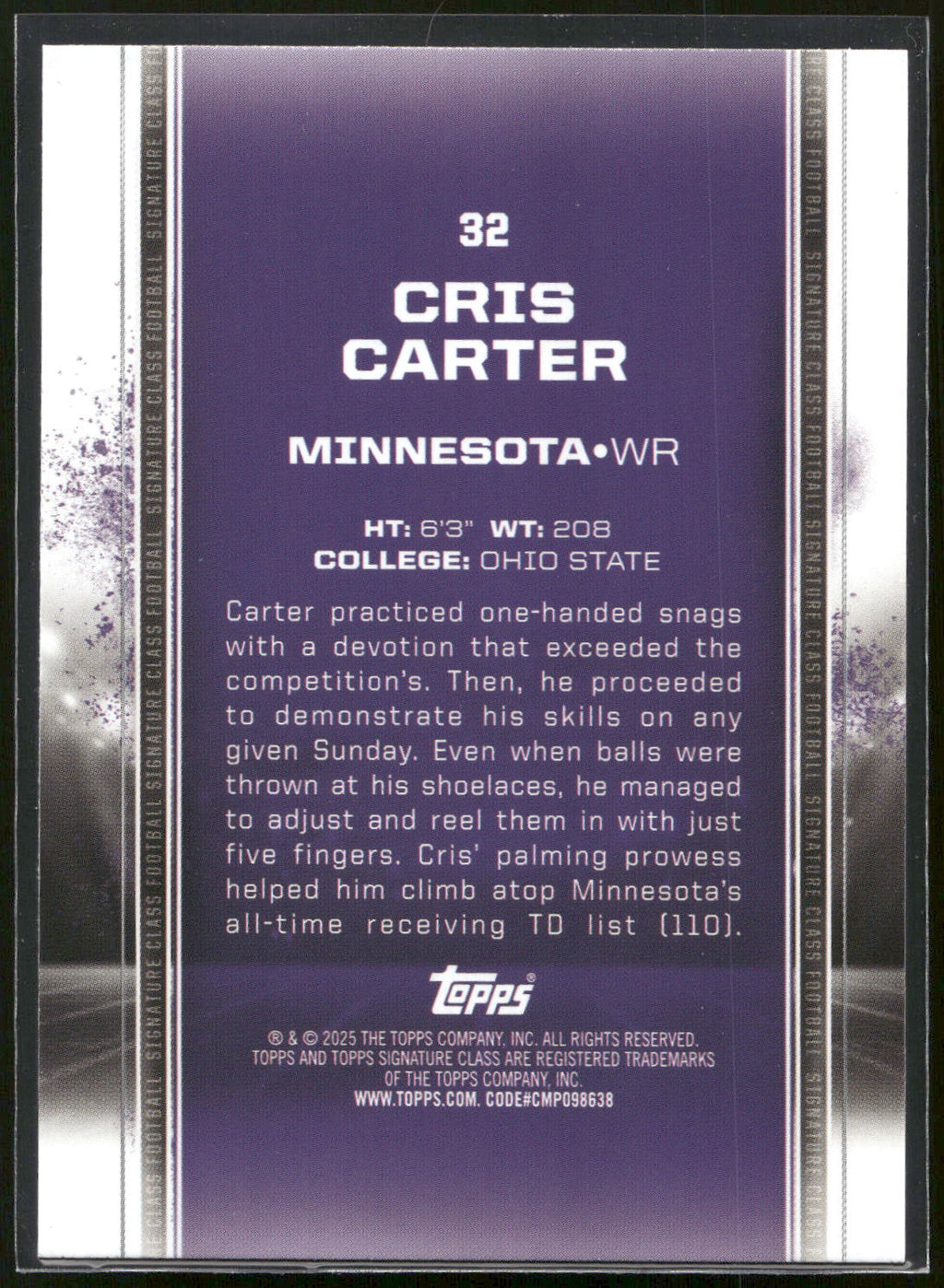 2024 Topps Signature Class #32 Cris Carter