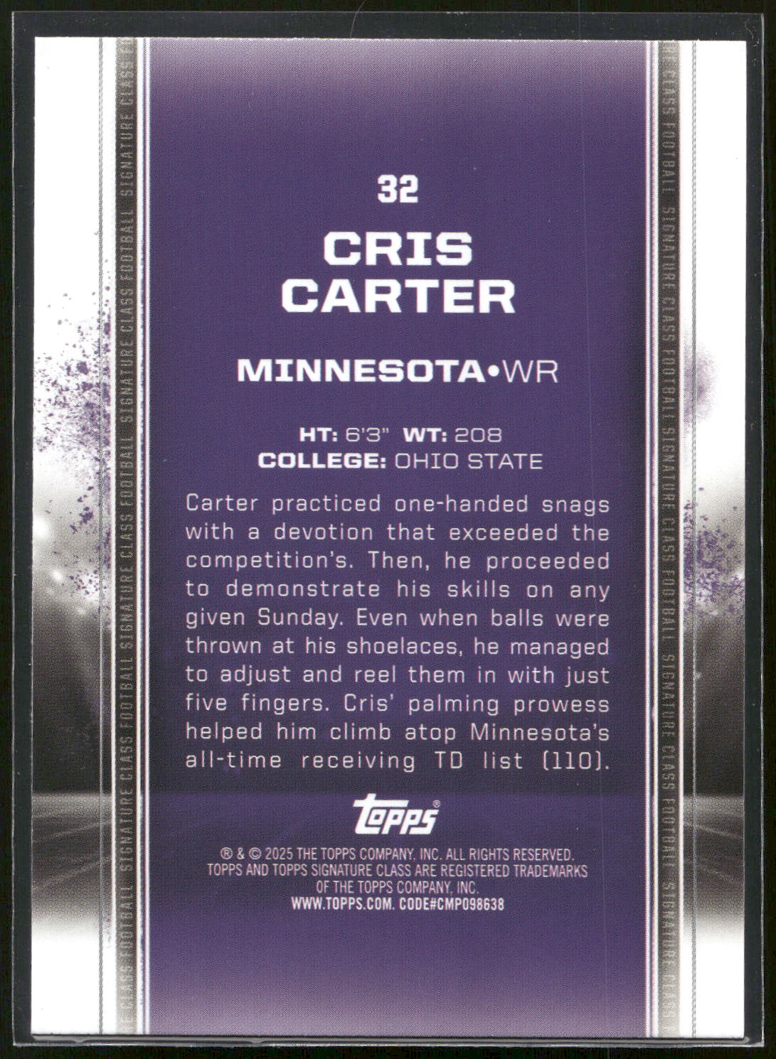 2024 Topps Signature Class #32 Cris Carter