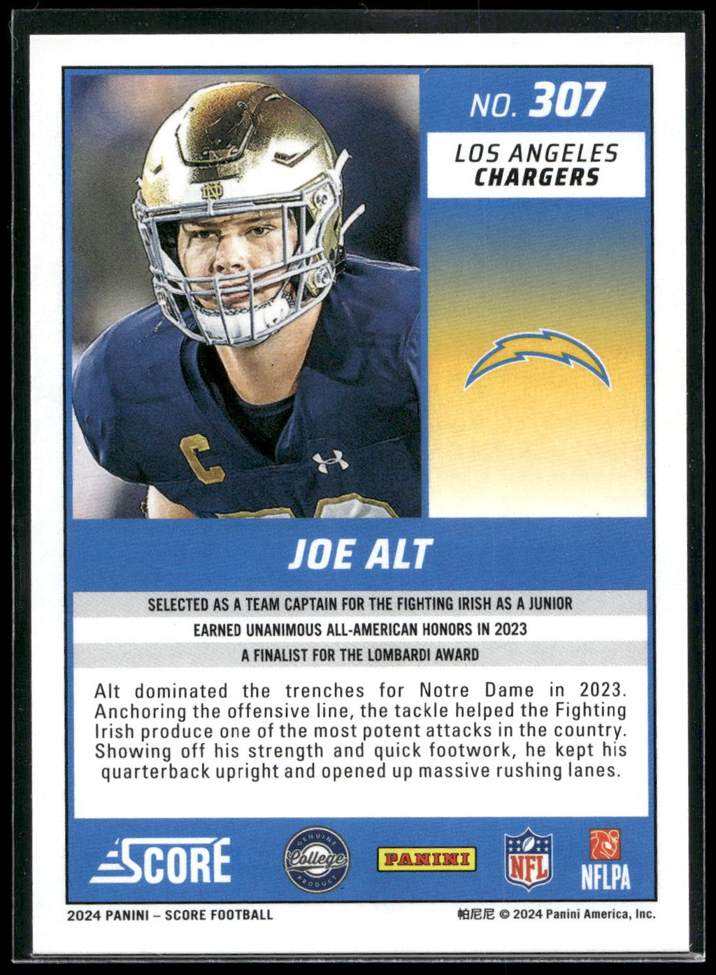 2024 Score #307 Joe Alt